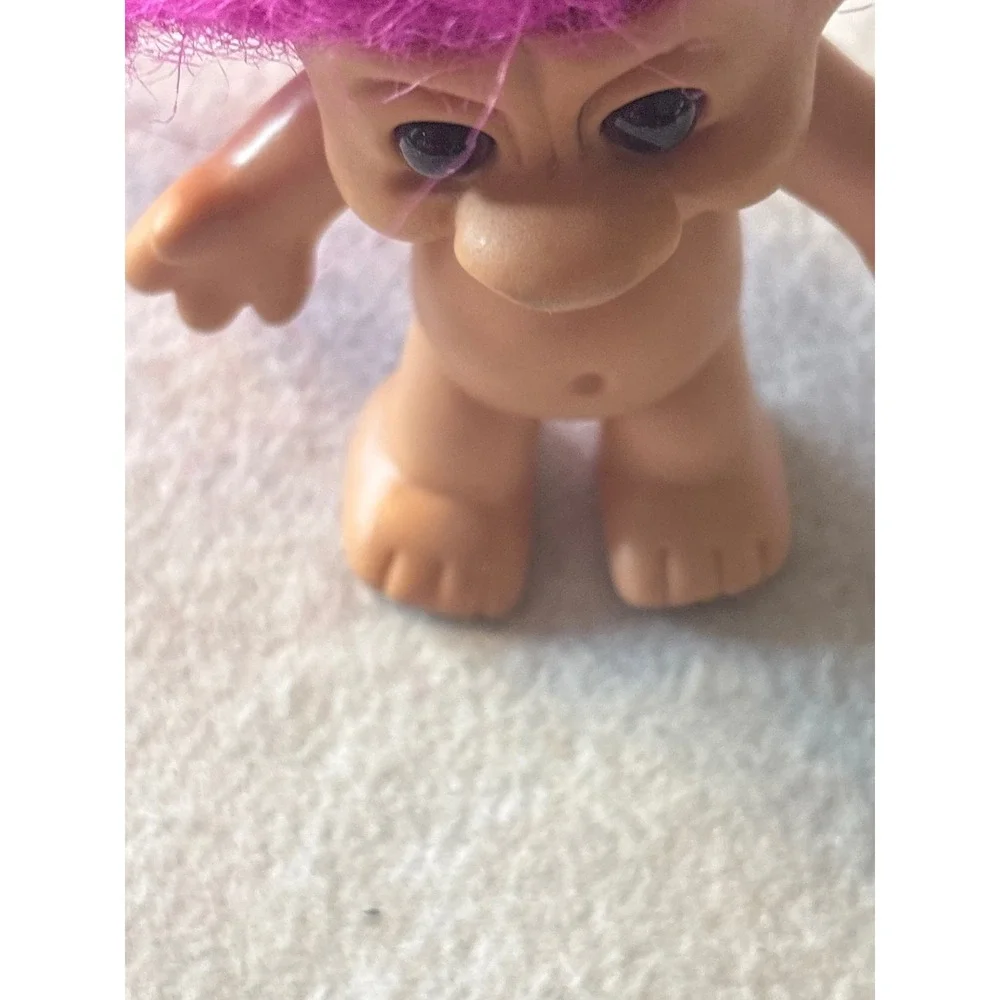 Vintage Forest Troll Doll Purple Hair 3 Inch Vinyl Figure 90s Collectible
